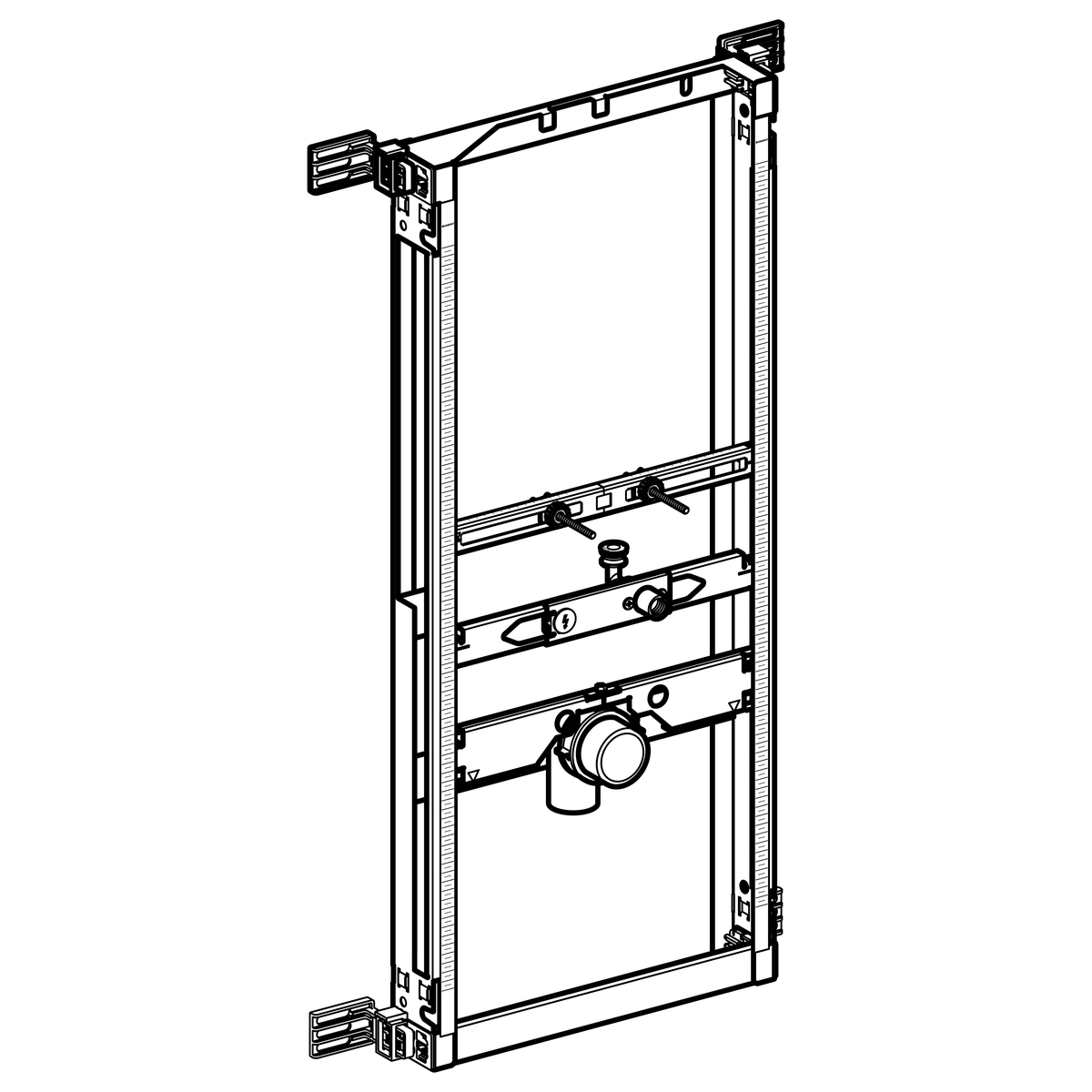 Bastidor Geberit Kombifix para urinario, 109–127 cm, universal, para sistema de descarga visto